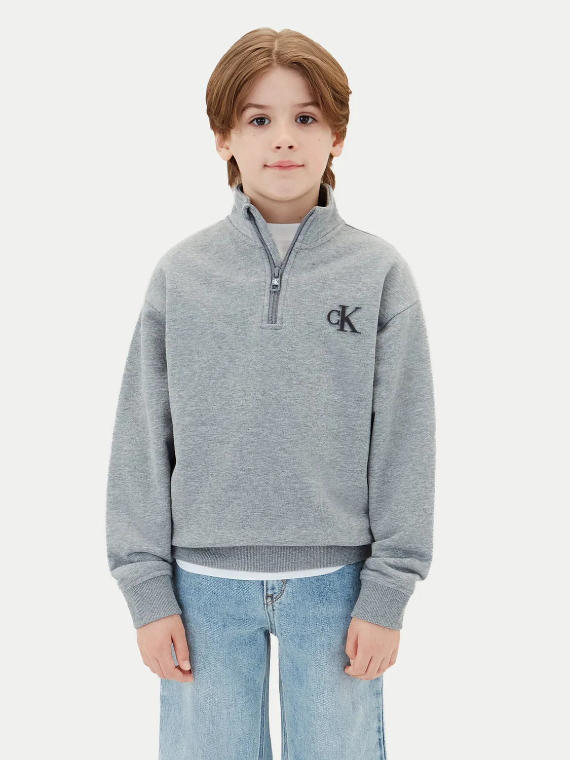 Толстовка стандартного кроя для мальчика Calvin Klein Jeans, серый