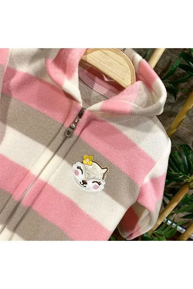 Детский кардиган для девочек на молнии с капюшоном Squirrel Patsan, Pink — фото 4
