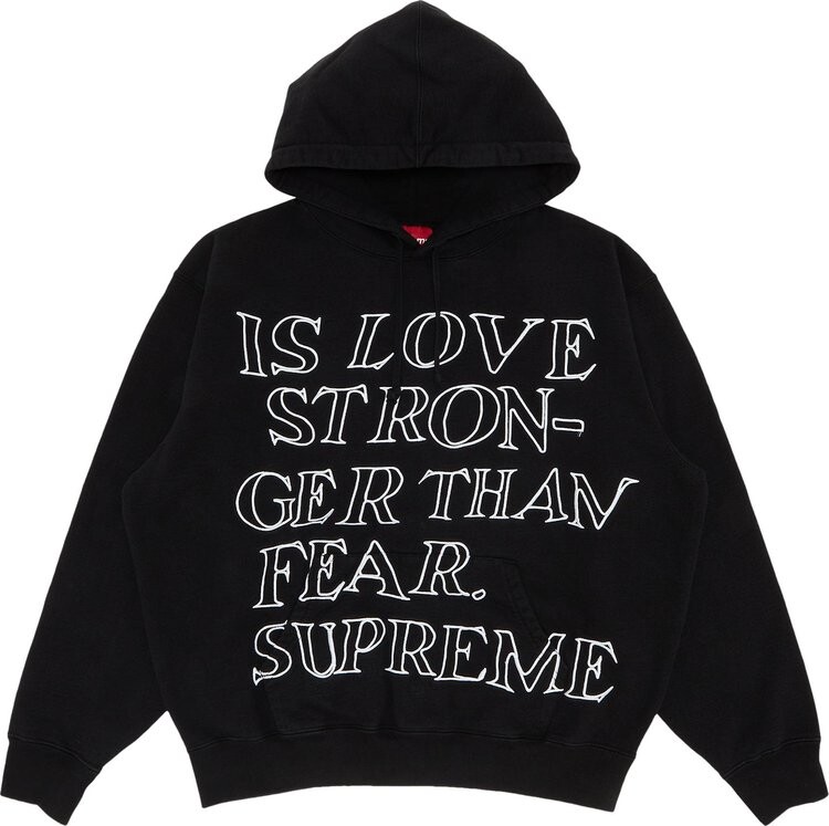 

Толстовка Supreme Stronger Than Fear Hooded Sweatshirt 'Black', черный