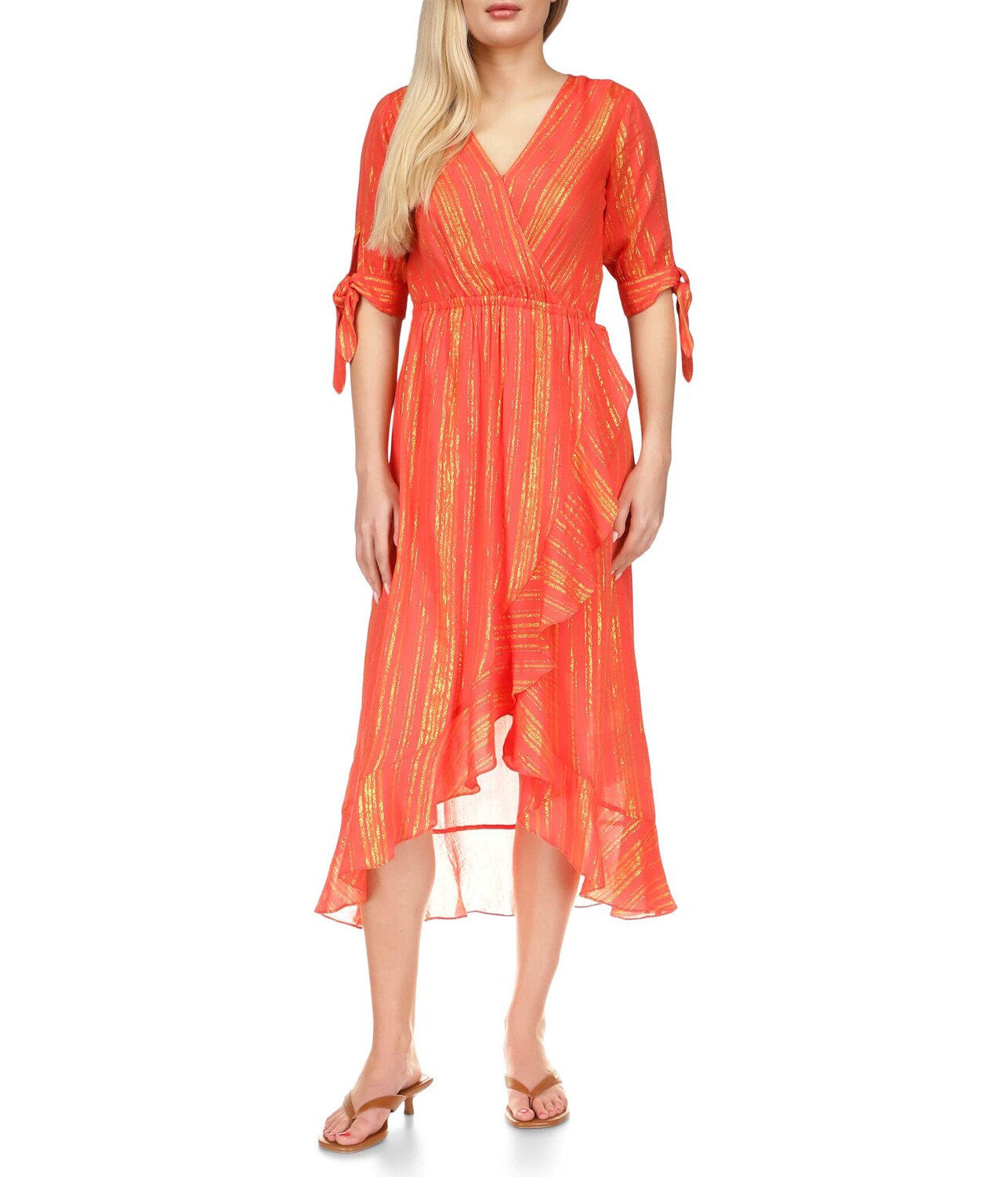 

Платье MICHAEL Michael Kors, Metallic Crepe Wrap Dress