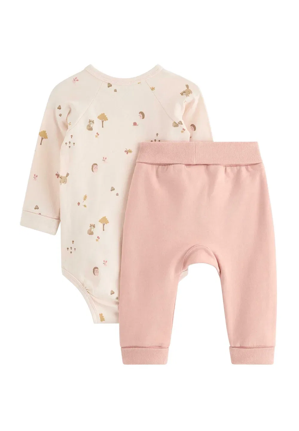 Комплект из боди с запахом и спортивных брюк (унисекс) Lindex, Light Pink — фото 2