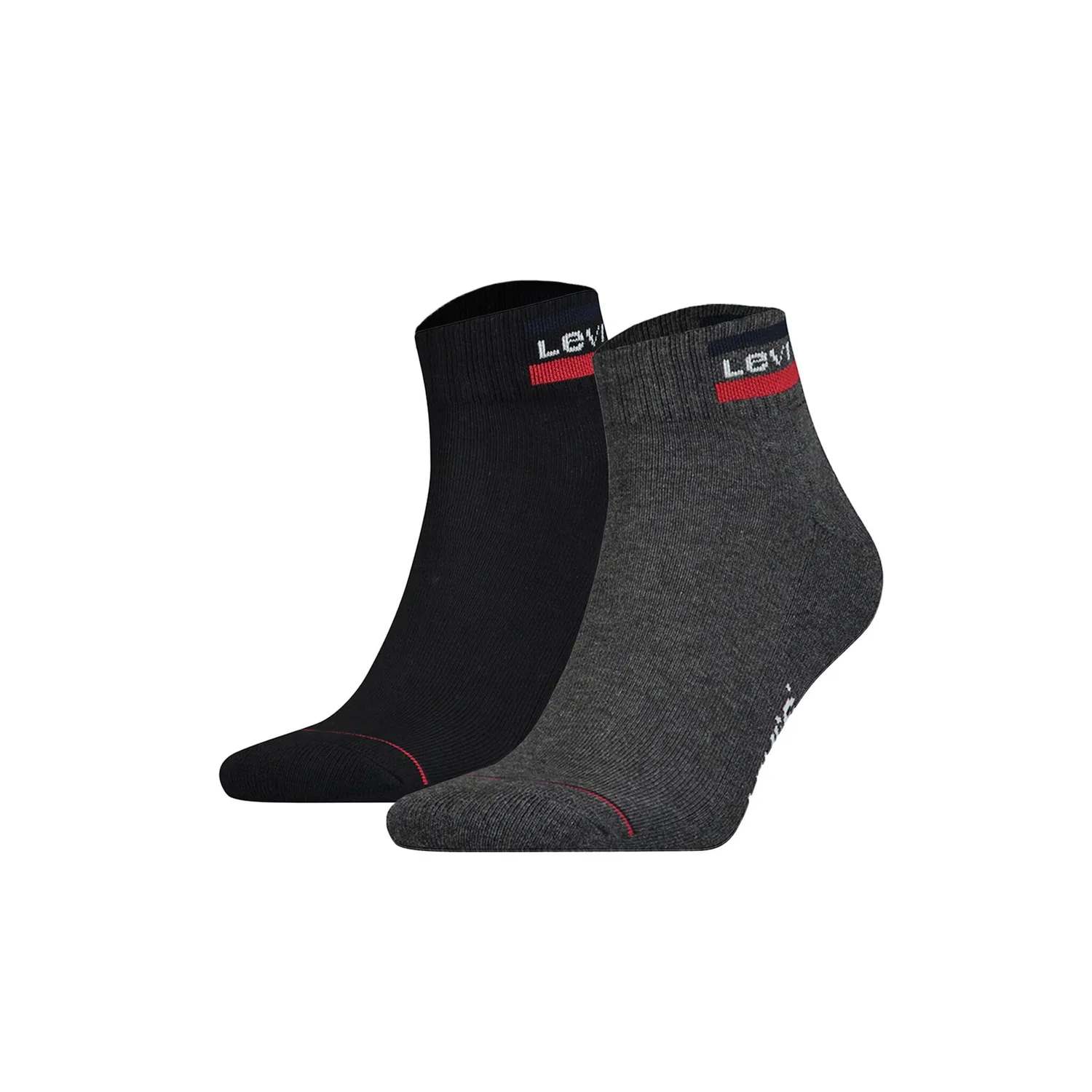 Мужские короткие носки с логотипом Levi's, Black/Gray