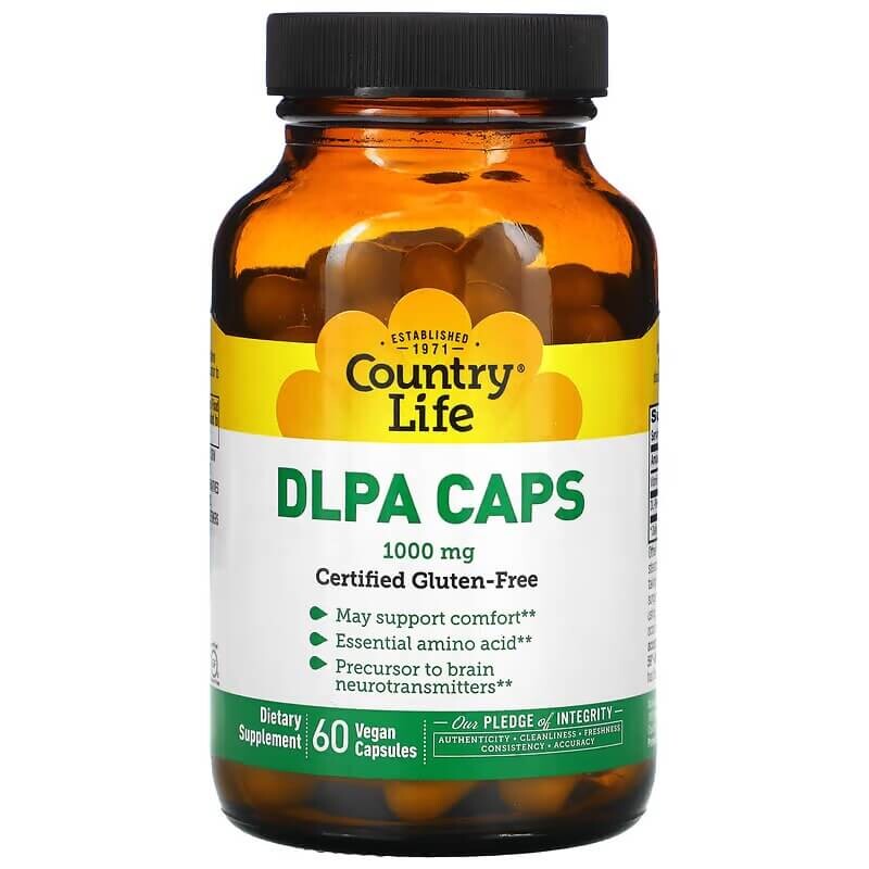 

Витамины DLPA Country Life 1000 мг, 60 капсул