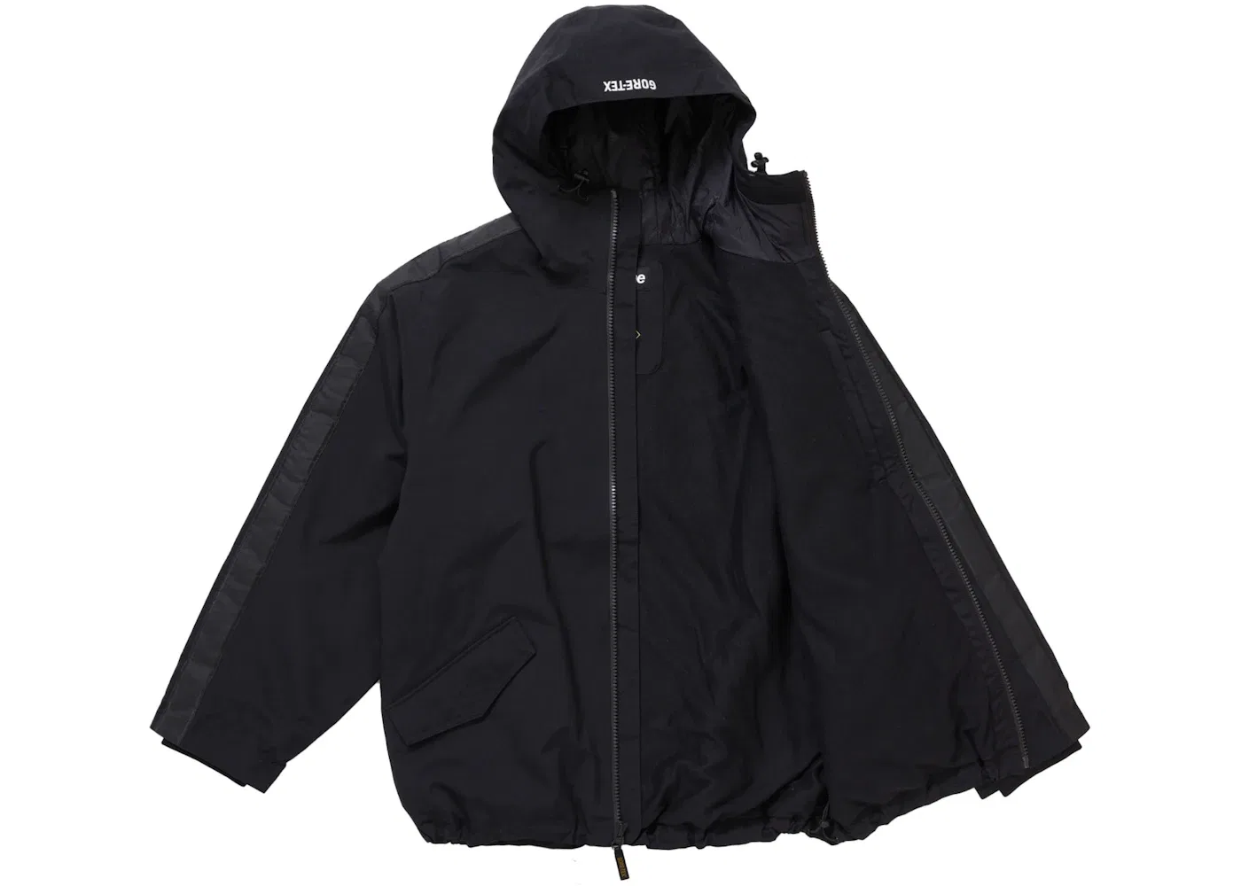Мужская куртка с капюшоном и принтом Supreme GORE-TEX Stripe Hooded Jacket, Black — фото 2
