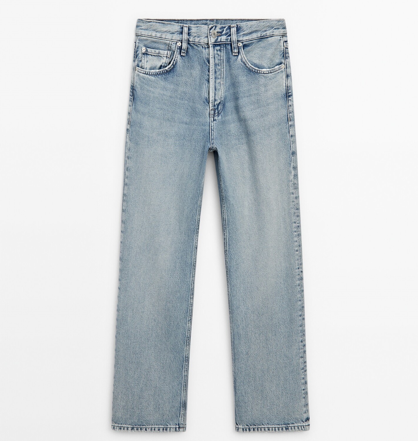 

ДУбль Джинсы Massimo Dutti Straight Fit High-waist, голубой