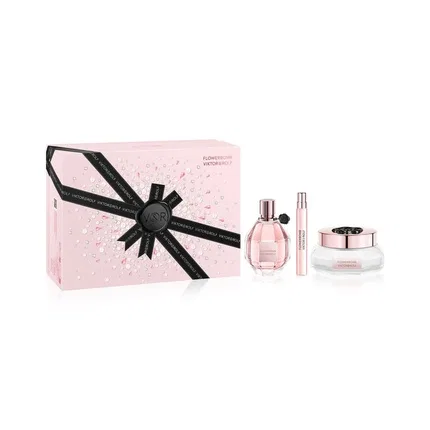 Парфюмерный набор Flowerbomb Viktor & Rolf, 100 мл + 200 мл + 10 мл