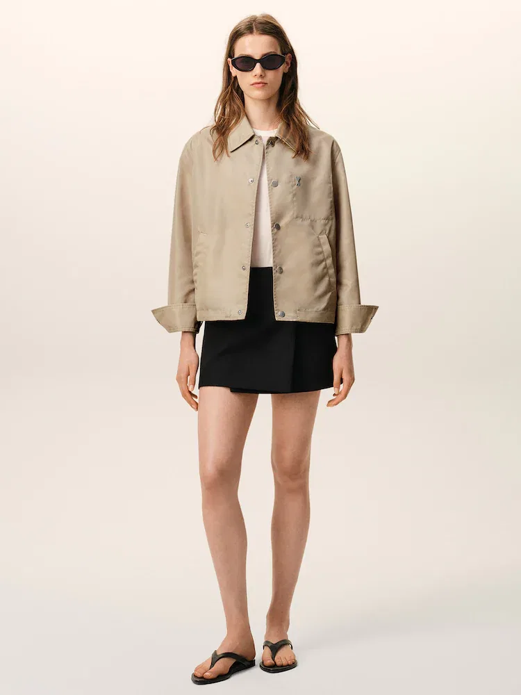 Куртка на пуговицах с логотипом Ami De Coeur AMI PARIS, Beige Taupe