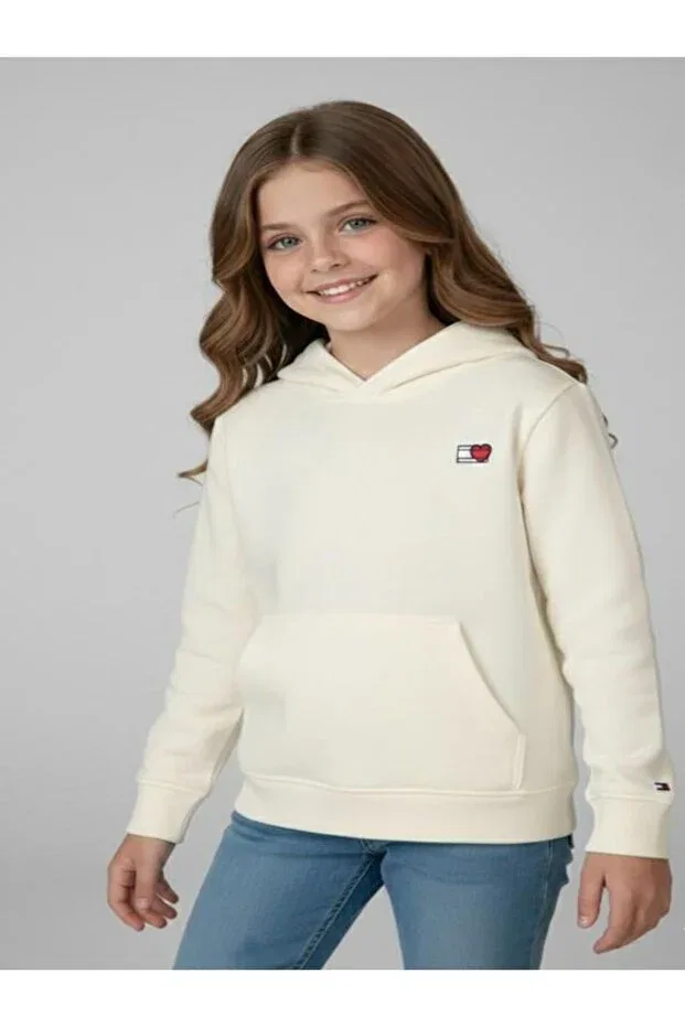 Детские свитшот для девочек хлопковый Valentines Tommy Hilfiger, White