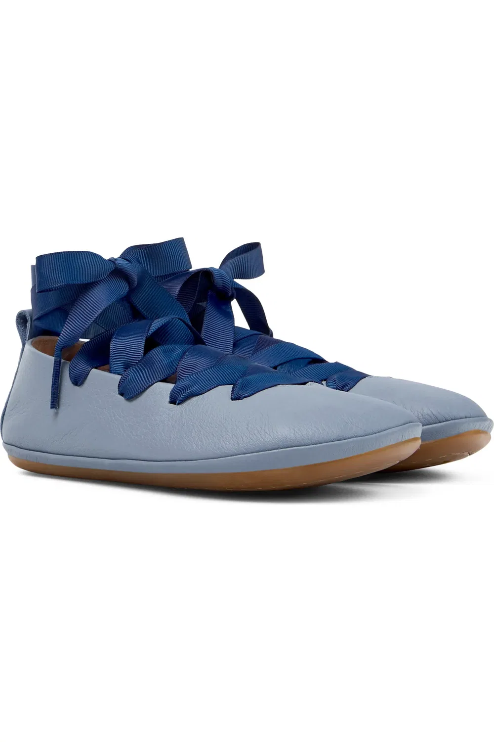 Туфли Балетки детские Camper Right Lace-Up Flat, на шнуровке, Pastel Blue