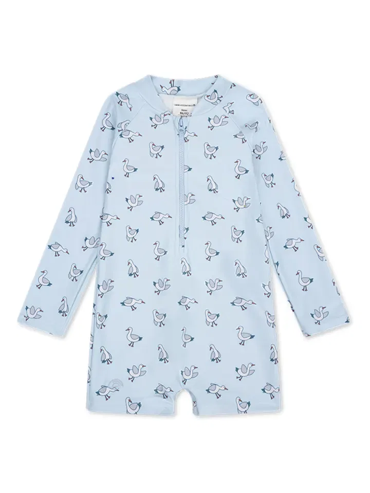 Купальный комбинезон с принтом Little Seagull Swim Essentials, голубой — фото 2