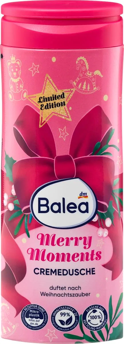 Набор геля для душа и лосьона для тела Balea, Merry Moments Shower Gel 300 мл + Beauty Expert Exfoliating Body Lotion 200 мл — фото 2
