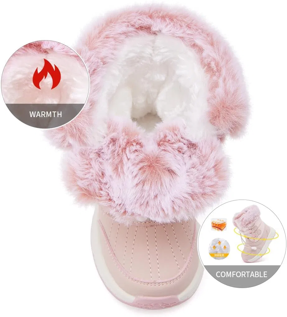 Детские зимние снежные ботинки для девочек и мальчиков BMCiTYBM, Pink — фото 3