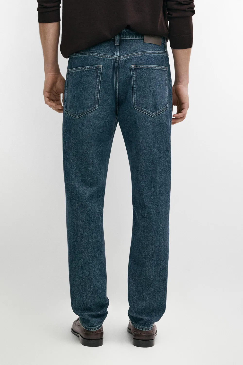 Джинсы Massimo Dutti Tapered Fit, индиго — фото 4