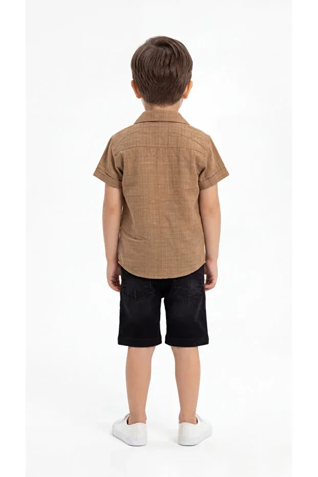 Детский комплект для мальчиков с вышивкой Mışıl Kids, Brown — фото 4