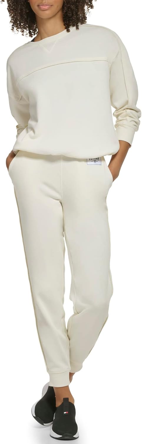 

Женская толстовка Tommy Hilfiger с круглым вырезом и поясом-банджи, Eggshell