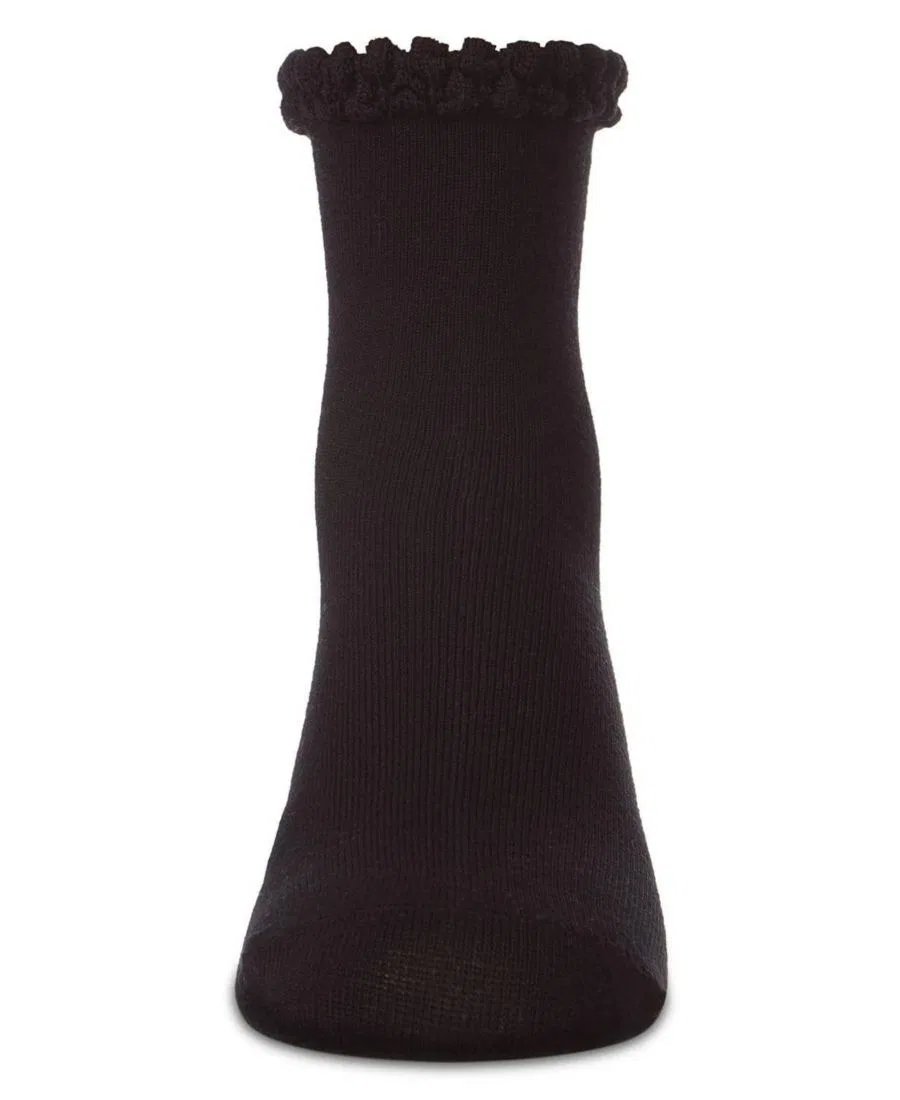 Носки-следы с текстурным манжетом Baby Bubble Stitch Welt Anklet Socks MeMoi, Black — фото 2