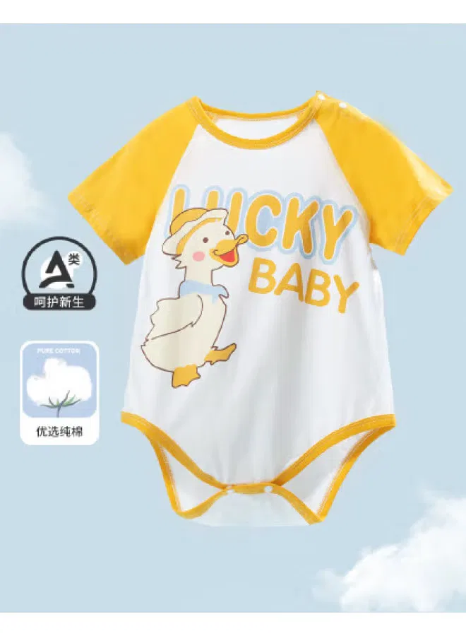 Боди-комбинезон летний тонкий хлопковый для малышей Bornbay, желтый