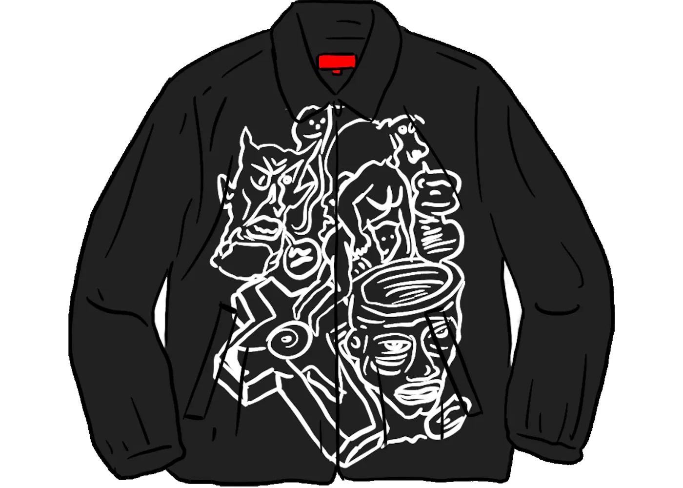 Мужская куртка Daniel Johnston с вышивкой Supreme, Black