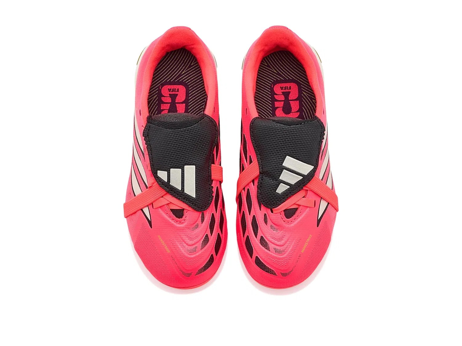Бутсы Predator League Fold-Over Tongue Firm Ground Foot (для маленьких и больших детей) Adidas Kids, Solar Turbo/Thermal Chrome/Core Black — фото 3