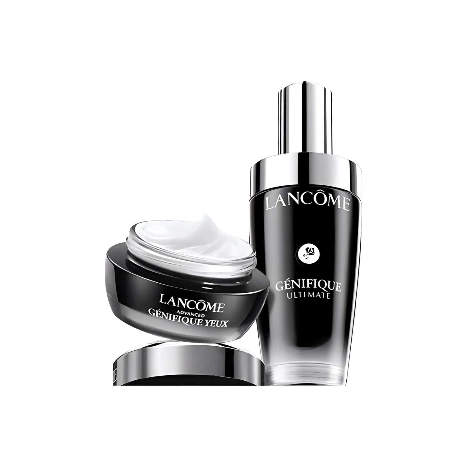 Набор для ухода за кожей с сывороткой и кремом для глаз, 50мл+15мл, LANCOME, Black