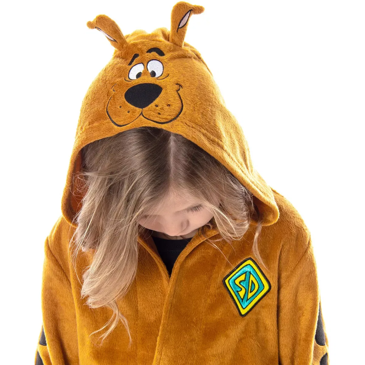 Детский халат на молнии с капюшоном с принтом Scooby-Doo Scooby-Doo, Brown — фото 3