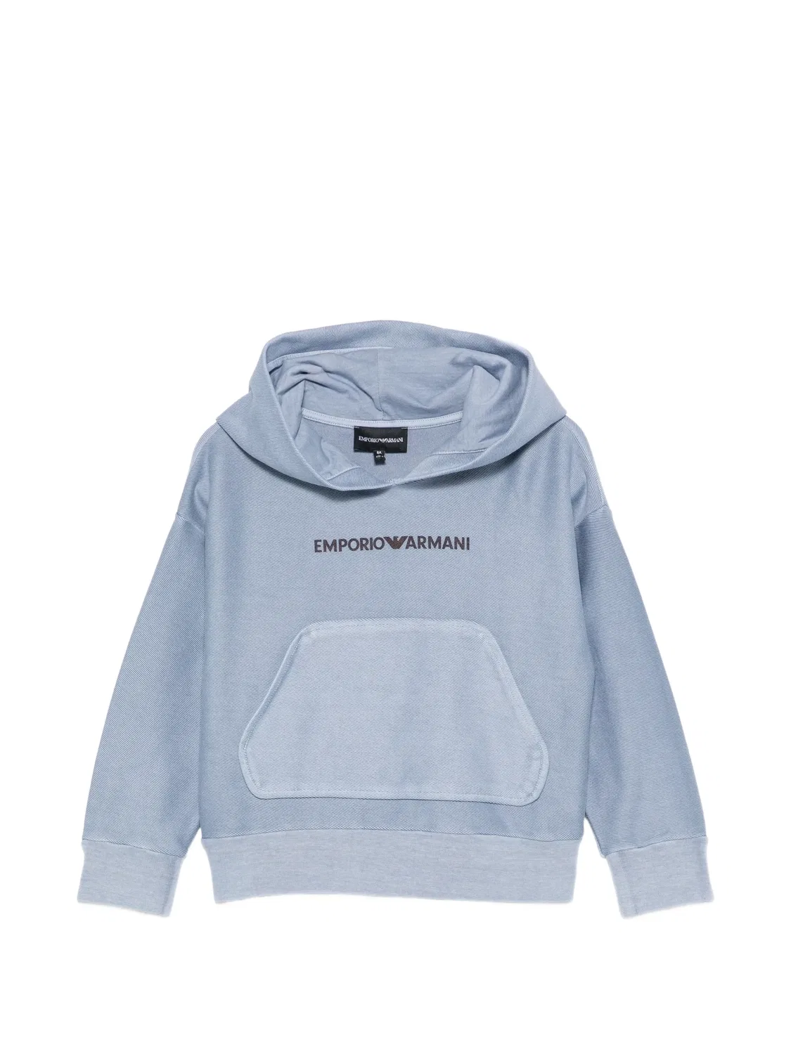 Emporio Armani Худи с логотипом и карманом-кенгуру, синий