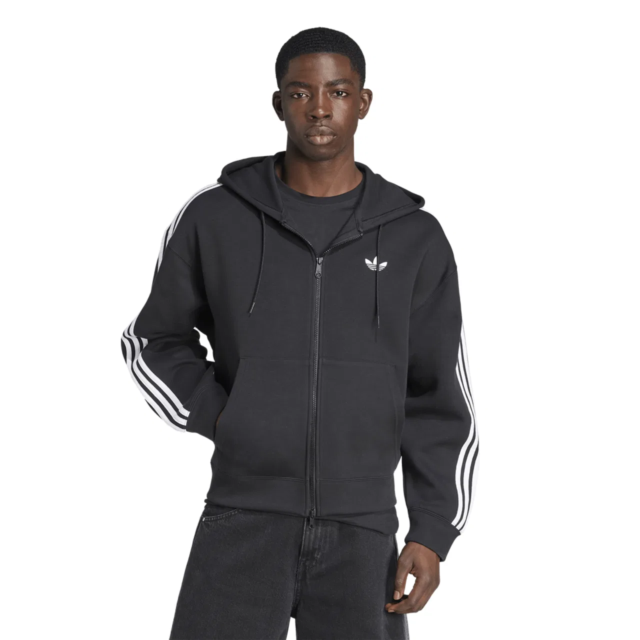 Мужское худи Oversize Full-Zip Adicolor Adidas, черный