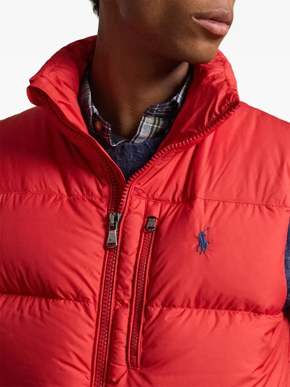 Стеганый жилет с высоким воротником POLO RALPH LAUREN, красный — фото 4