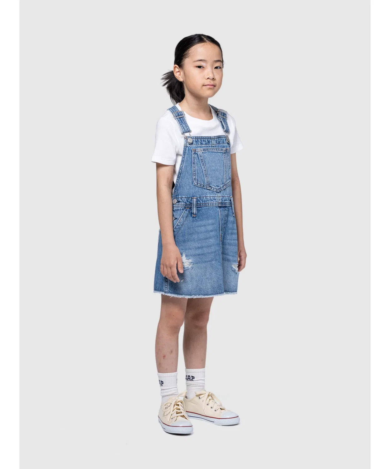Детский джинсовый сарафан-комбинезон Washwell Denim Skirt Overall GAP, Indigo Blue — фото 4
