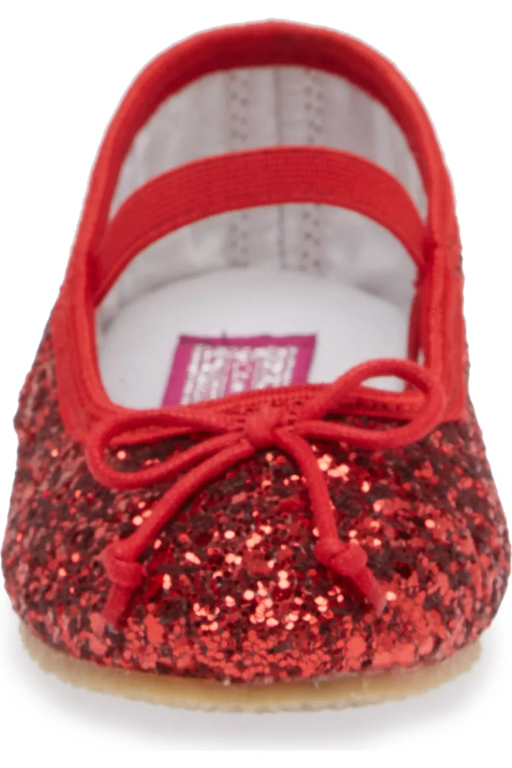 Детские туфли-лодочки с блестками и бантом Victoria L'AMOUR, Glitter Red — фото 4
