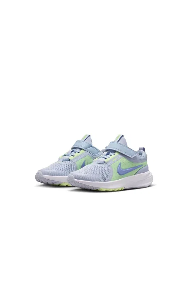 Детские кроссовки для девочек с цветочным принтом Star Runner 5 Nike, Ghost Light Thistle Barely Volt Football — фото 3