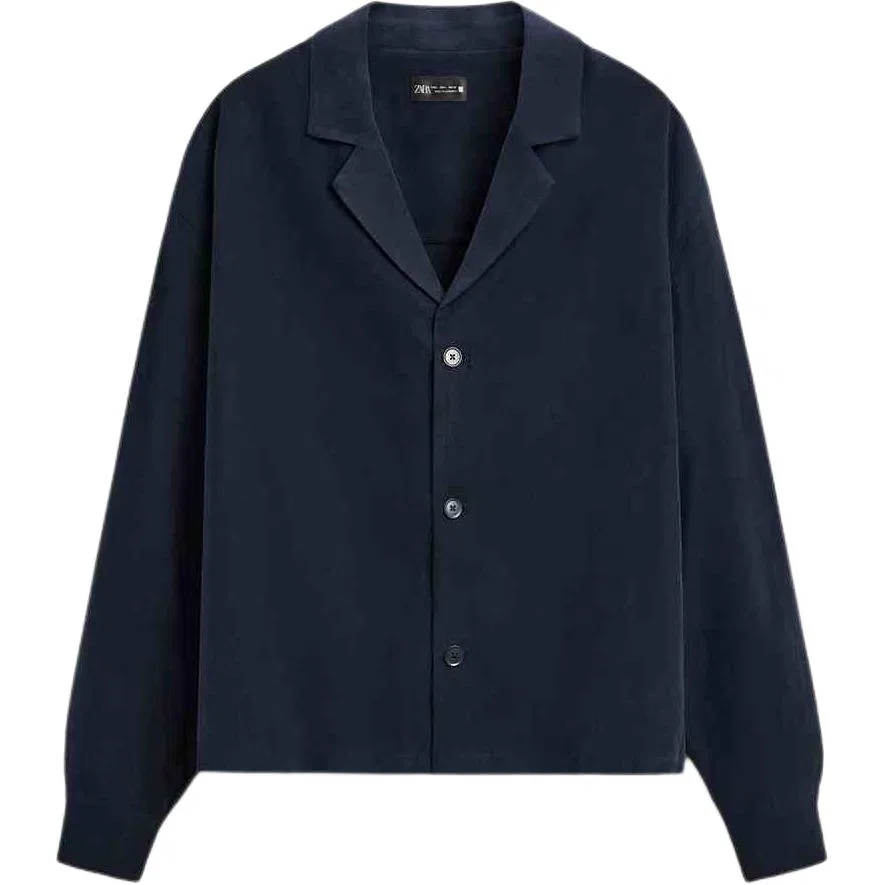 Мужская рубашка с V-образным вырезом ZARA, Dark Blue