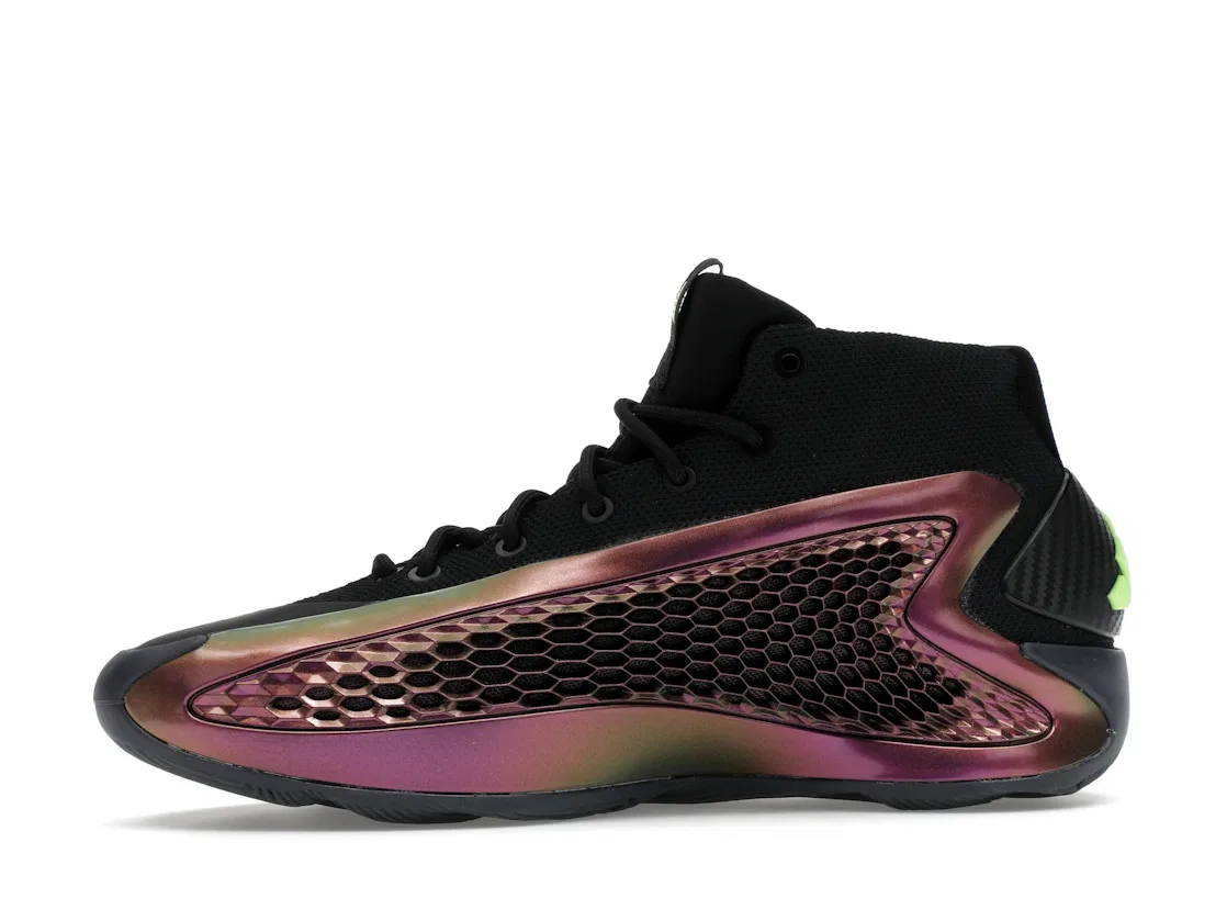 Детские кроссовки для мальчиков с верхом из синтетики и текстиля Adidas AE 1, Metallic Burgundy/Black/Lime Green — фото 3
