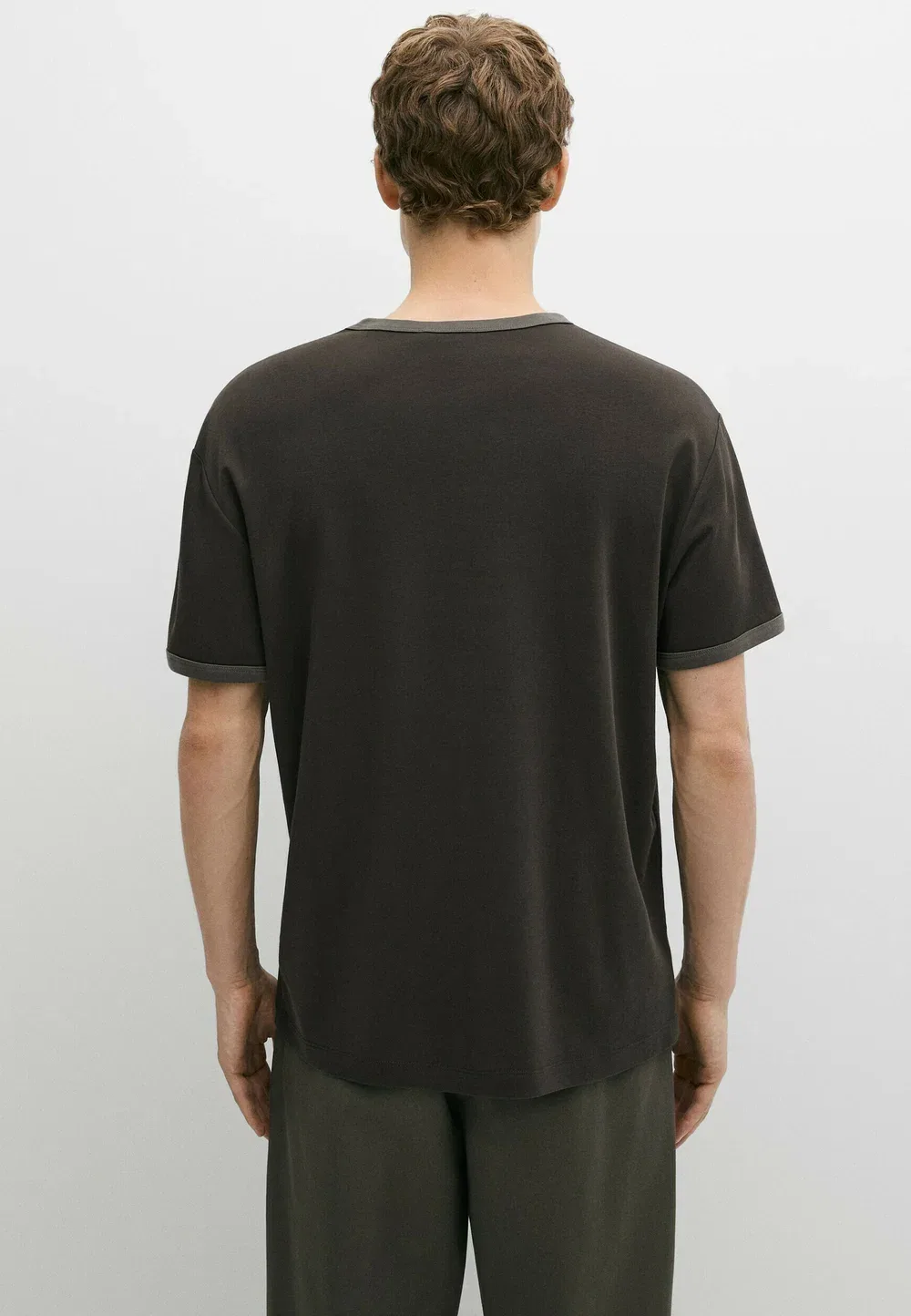 Простая футболка Massimo Dutti, Blue-Grey — фото 3