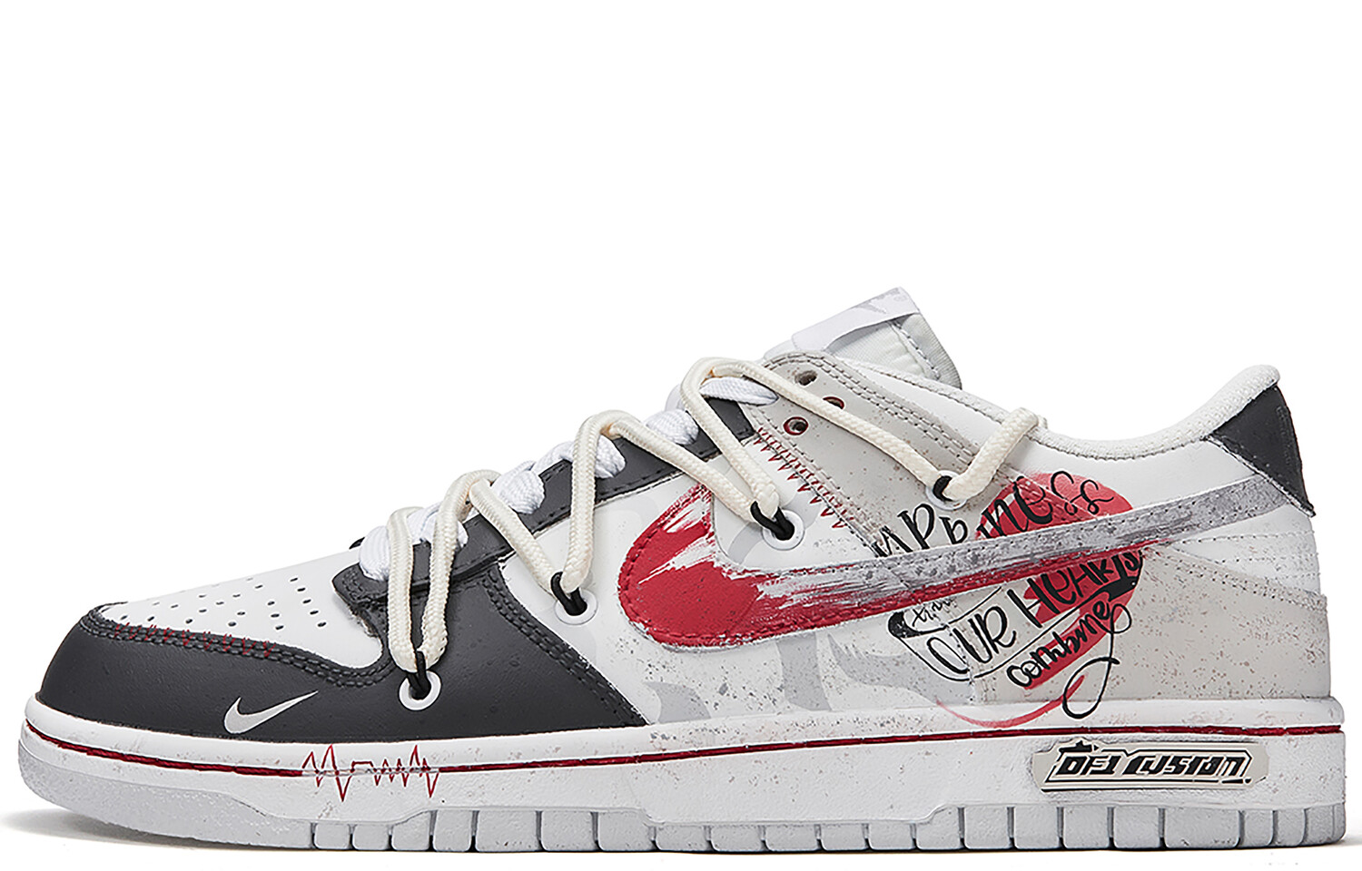 

Кроссовки Nike Dunk Skateboarding Shoes Women's Low-top Grey/black, серый/черный