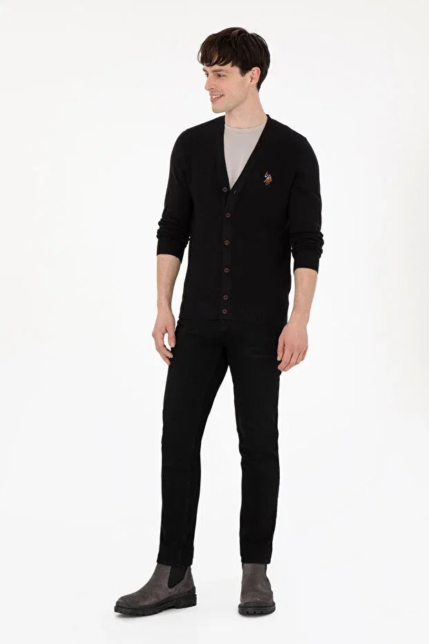 Мужской кардиган с длинным рукавом Basics U.S. Polo Assn., Black — фото 4