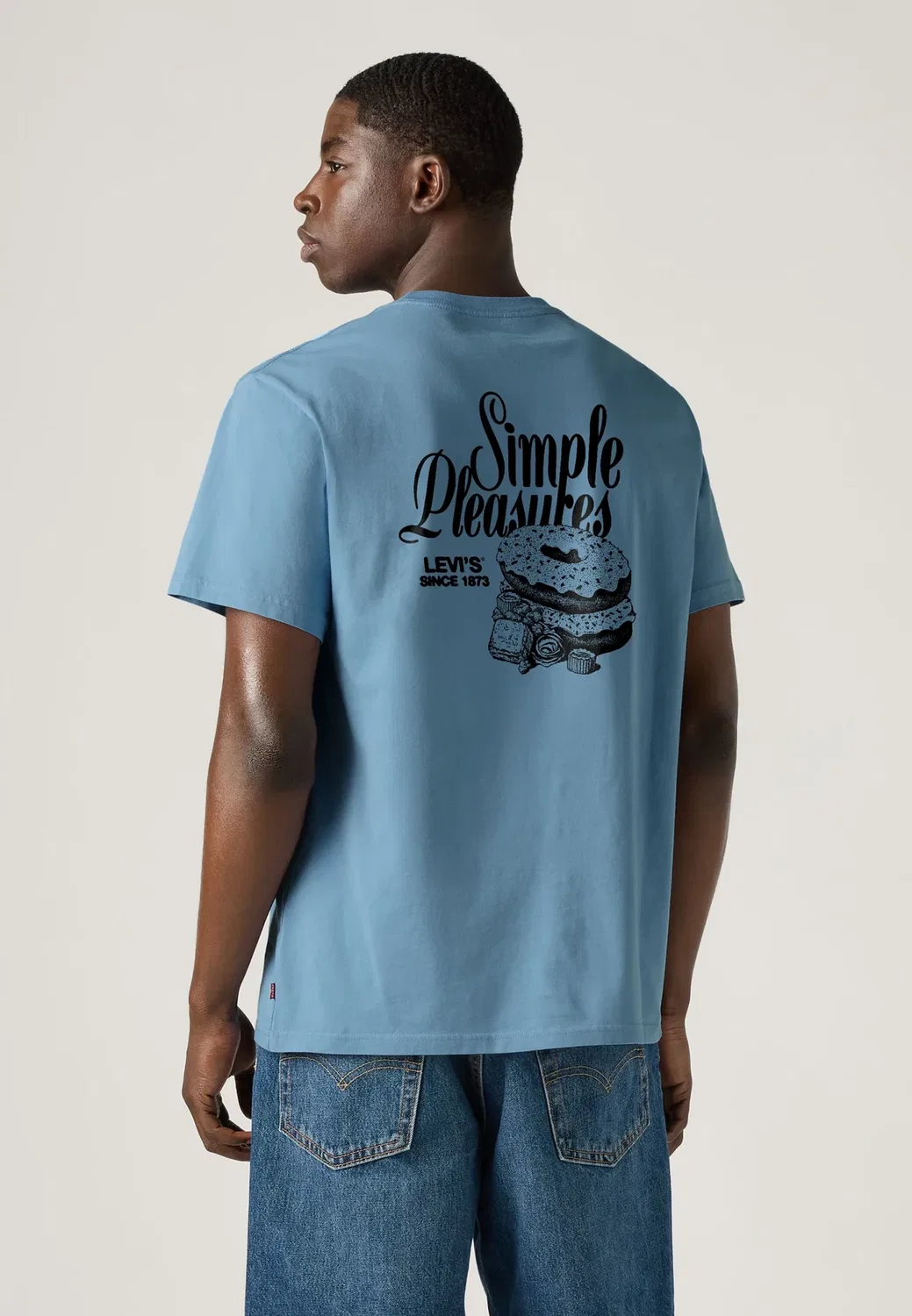 Футболка свободного кроя с принтом Levi'S, Simple Pleasures 2 Moonlight Blue Body Simple Pleasures Back Graphic In Black — фото 2