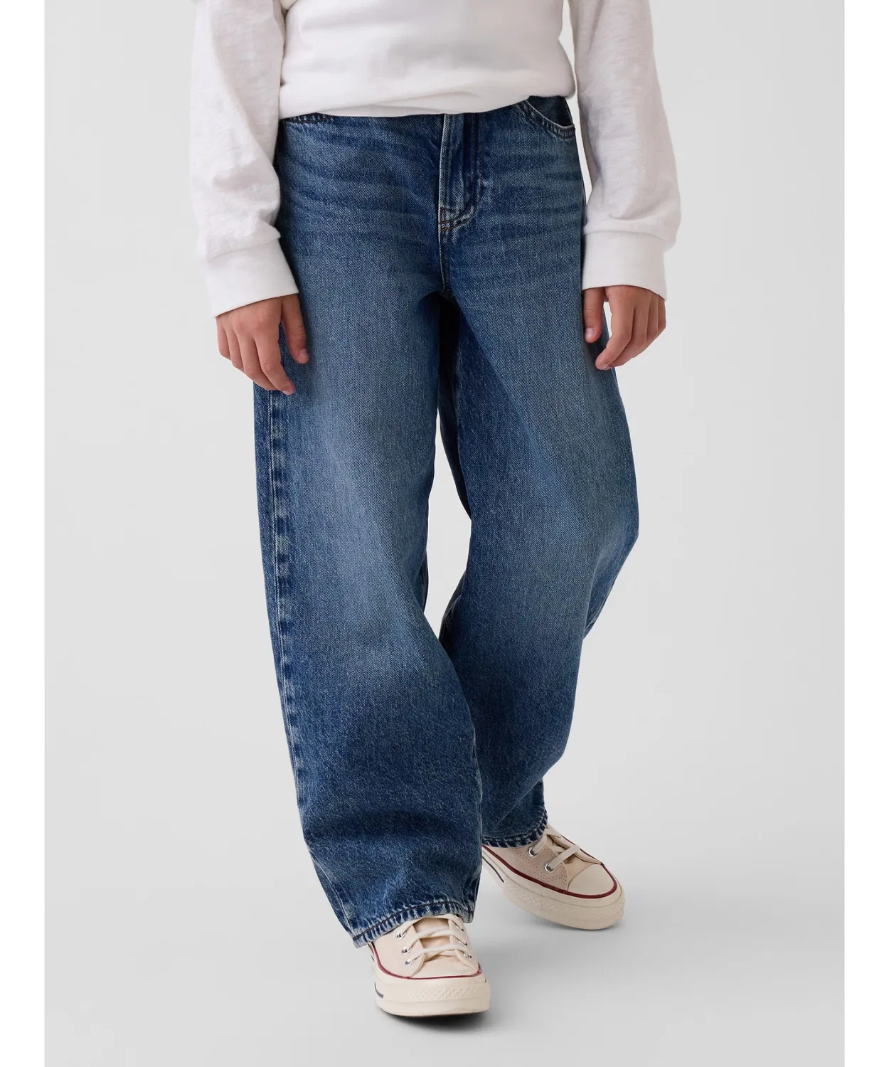Детские джинсы свободного кроя с tapered силуэтом GAP, Indigo Blue — фото 3