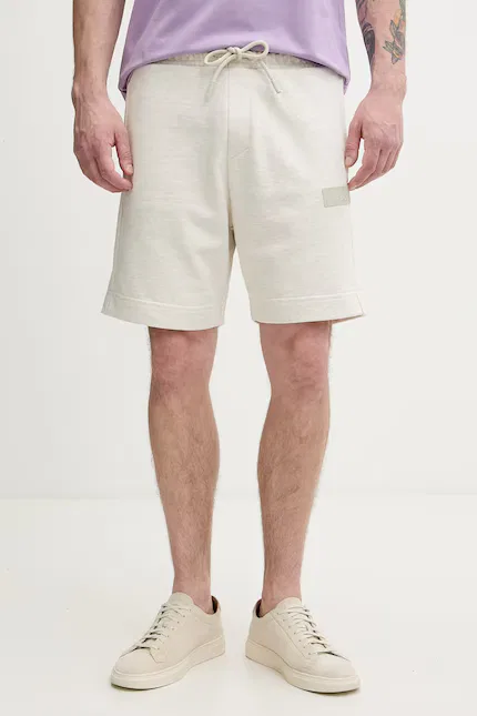 Шорты спортивные из хлопка JT_Shorts BOSS Green, бежевый