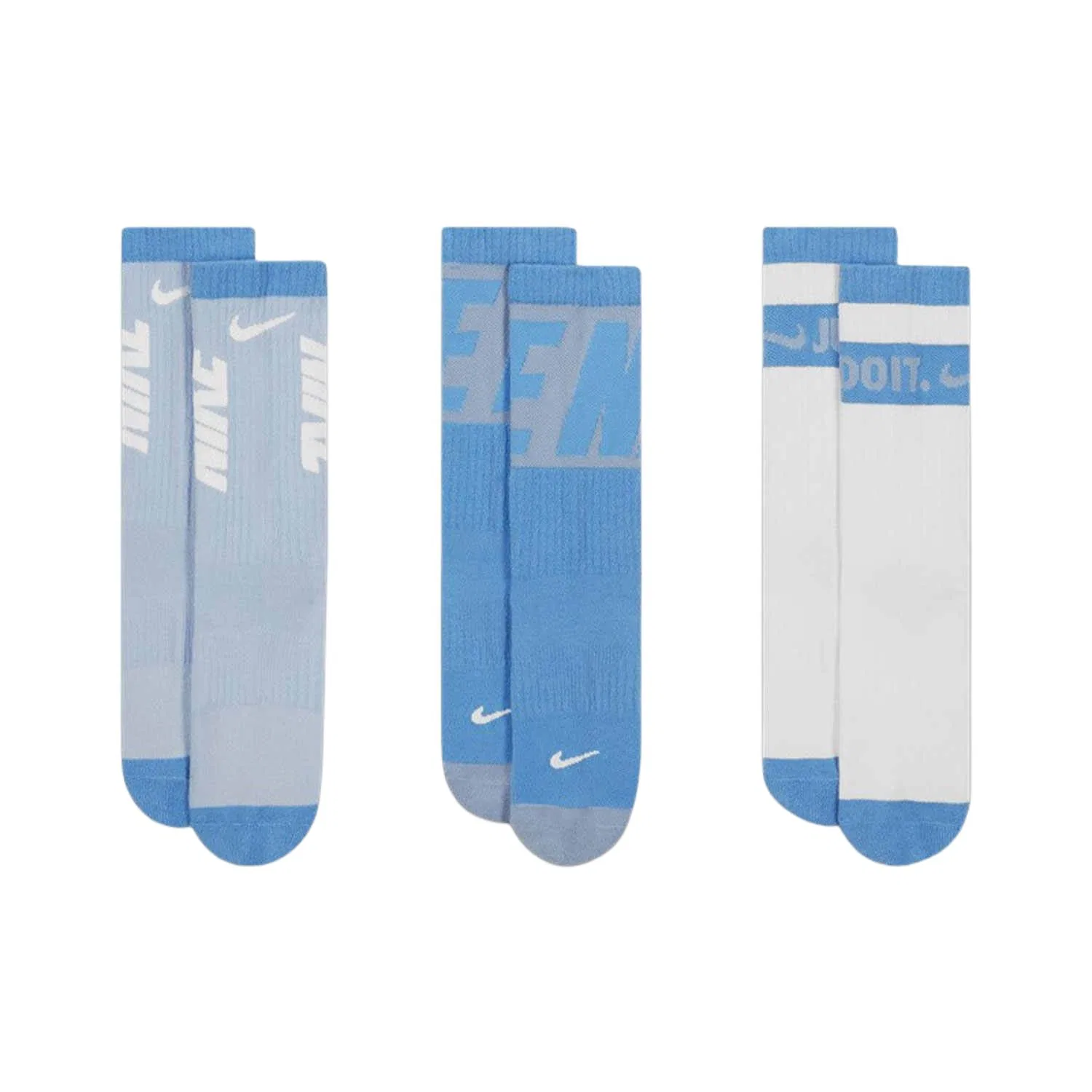 Детские носки Nike Moderate, 3 пары, Blue/Dark Blue/White