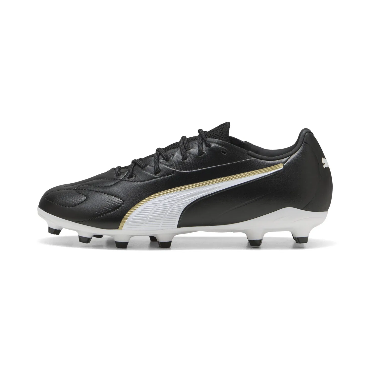 Детские футбольные бутсы с технологией SOFTTOUCH+ PUMA, Black/White/Gold — фото 3