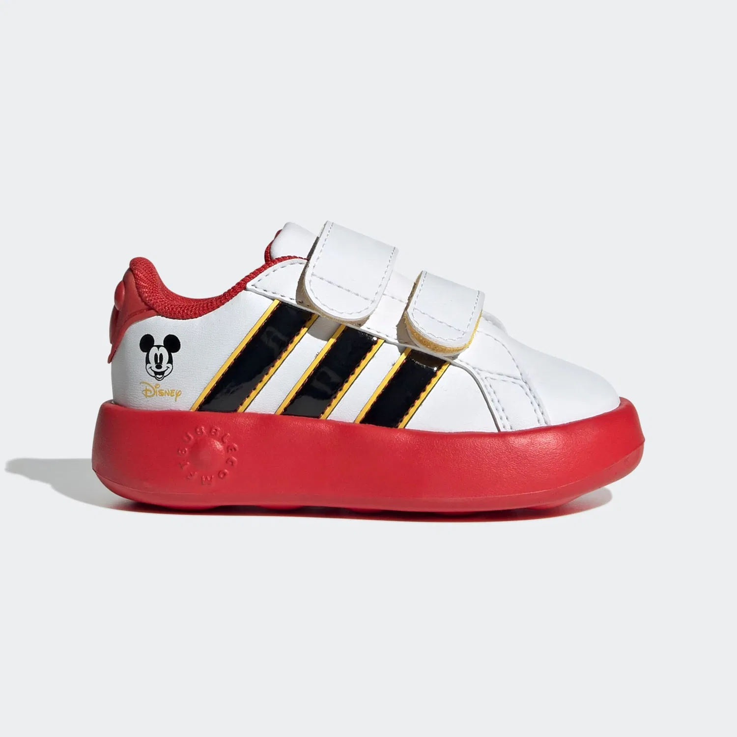 Детские кроссовки с Микки Маусом Adidas Sportswear, Cloud White/Core Black/Bold Gold — фото 2