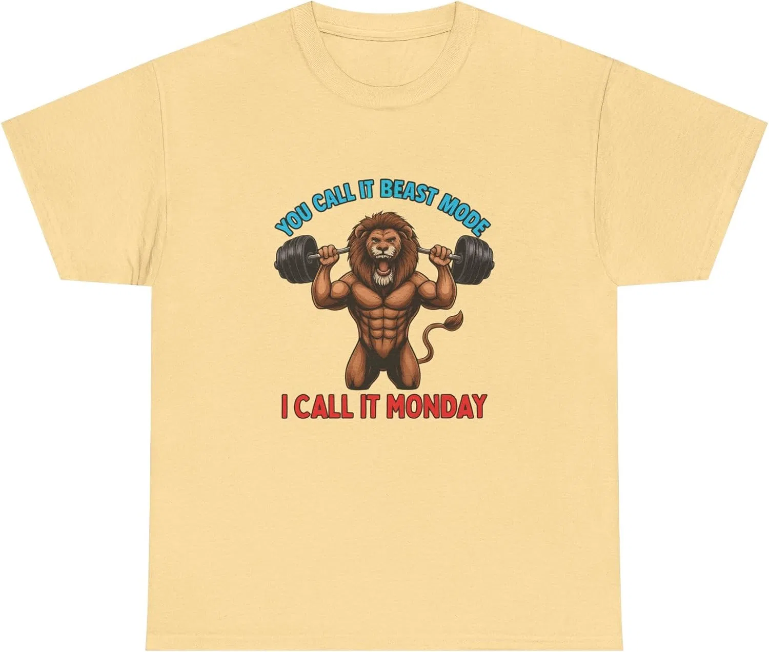 Unisex футболка с львом Beast Mode, Yellow Haze