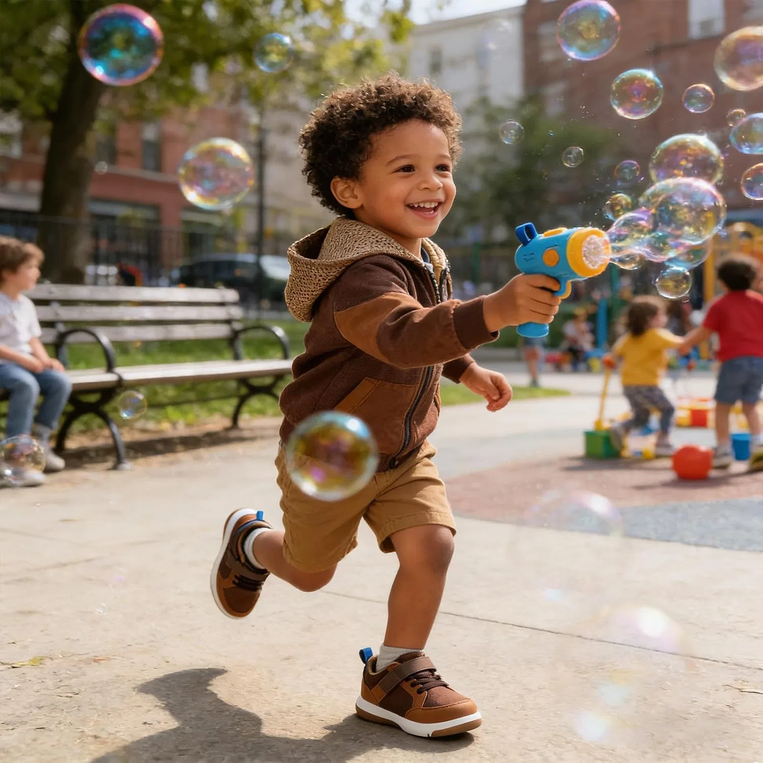 Детские кроссовки для мальчиков повседневные SKYWHEEL, Brown Toddler Shoes — фото 2