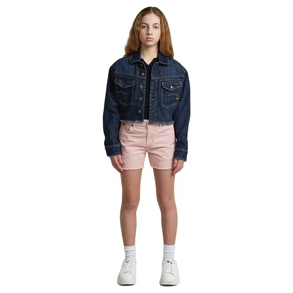 Детские джинсовые шорты для девочек с необработанным краем G-Star, Pink — фото 4