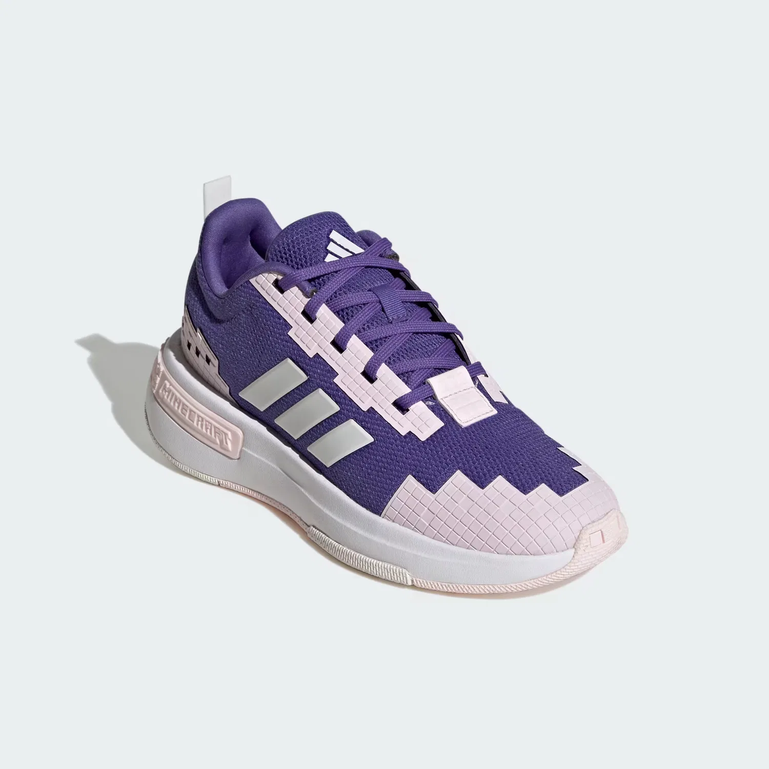 Детские кроссовки с графичным принтом Minecraft Pro Adidas Sportswear, фиолетовый/crystal white/distilled pink — фото 4