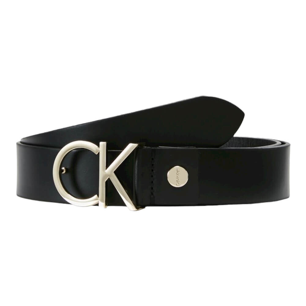 

Ремень Calvin Klein Logo, черный с золотым