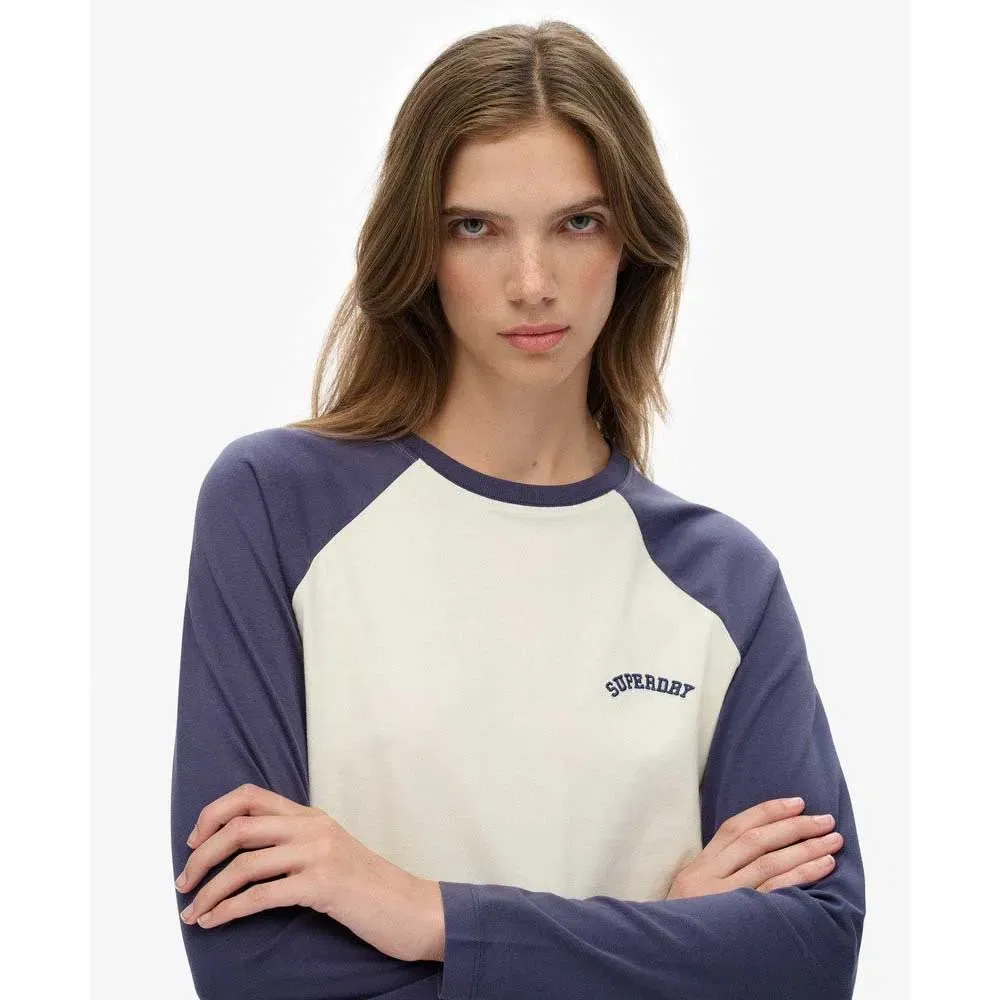 Футболка с длинным рукавом Essential Logo Baseball Superdry, бежевый — фото 3