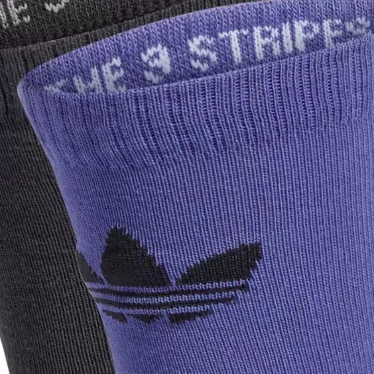 Детские носки до колена с логотипом Adidas Originals, комплект из 2 пар, Black/Blue — фото 3