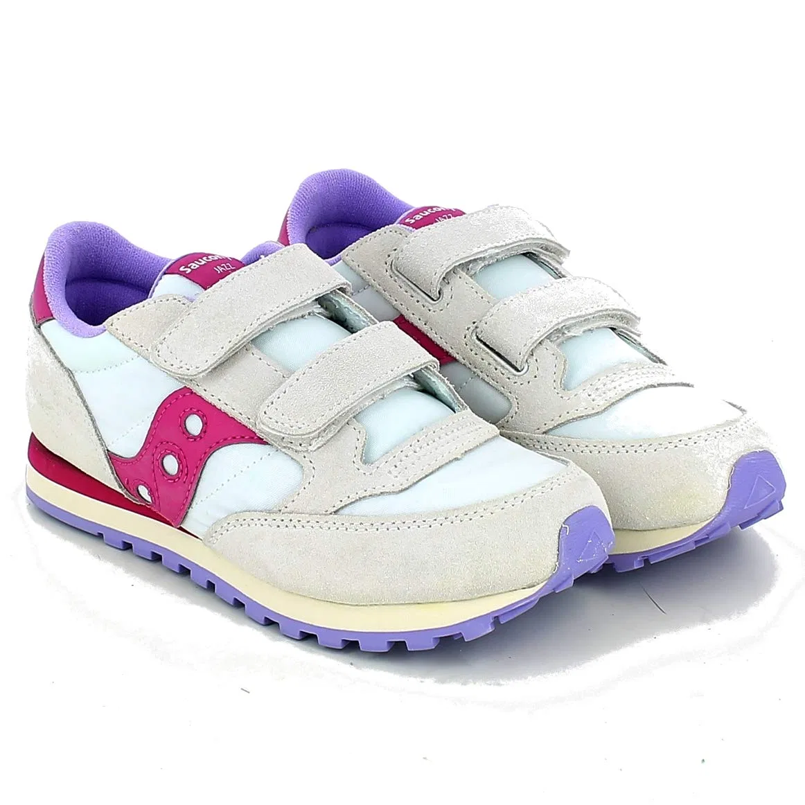 Детские кроссовки для мальчиков замшевые Saucony Jazz Double HL, White Berry — фото 2